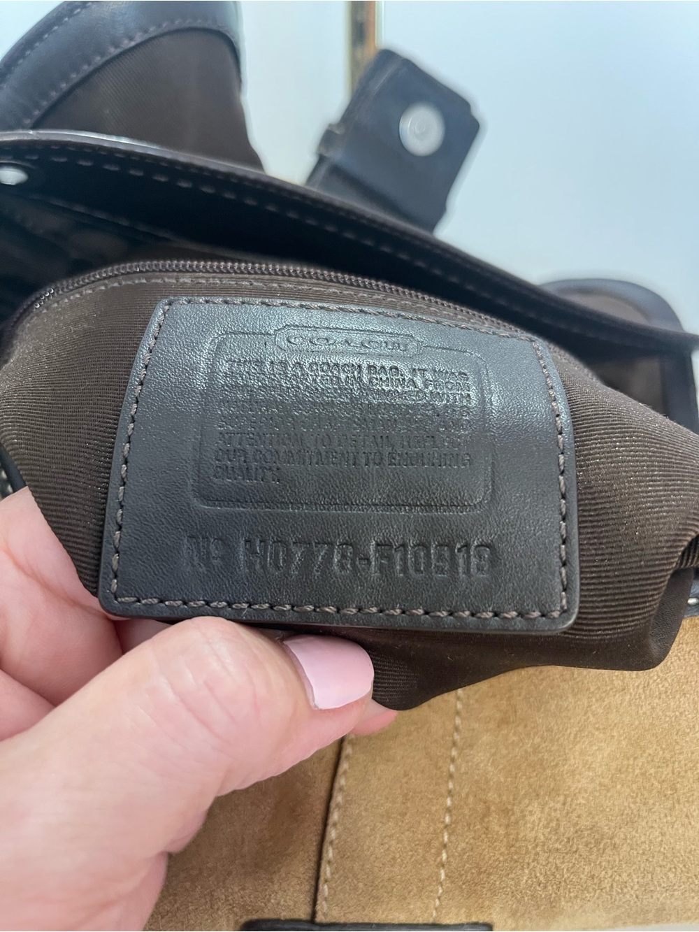 Coach Tan Suede Soho Shoulder Bag with Dark Brown Trim - Picture 16 of 16